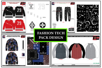 make complete fashion tech pack design