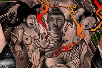 do a tattoo design in japanese style