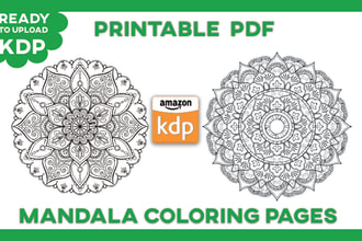 illustrate unique mandala adult coloring book printable