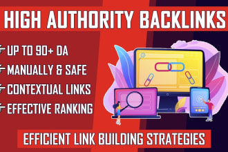 provide DR 50 to 70 white hat SEO backlinks and manual link building