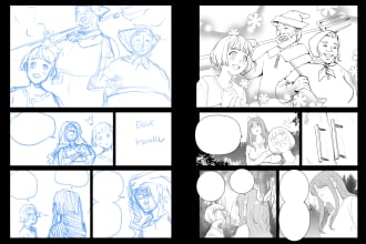 draw storyboards, rough sketch for your comic