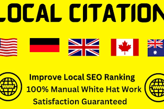 do 200 live local citations for UK, USA, canada, australia