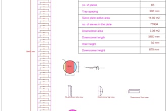 create autocad drawings of distillation column
