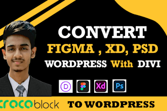 convert wix xd figma to wordpress, figma to divi