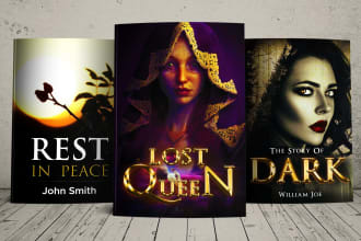 do ebook cover, kindle book cover, kdp cover design with 3d mockup free