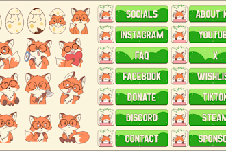 design custom twitch overlay, animated stream package, panels, and alerts