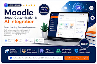 setup, upgrade, migrate and support moodle site, create plugins and theme