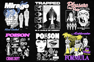design  an edgy streetwear tshirt for clothing brand