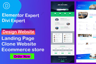 create elementor wordpress landing page or divi theme customization