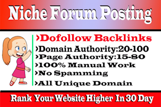 build dofollow niche forum posting on high quality domains