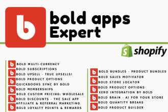 install, setup and customize shopify bold applications