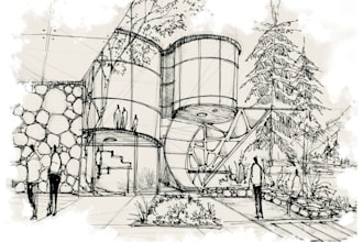 sketch architectural interior and exterior designs