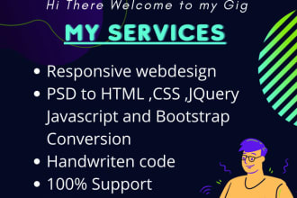 do PSD to HTML,CSS,bootstrap,xd design,ai to HTML within 24 hours
