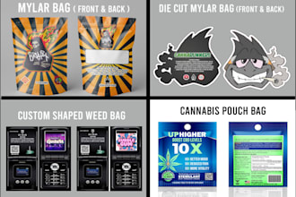 design custom cannabis packaging, mylar bags, and cbd labels