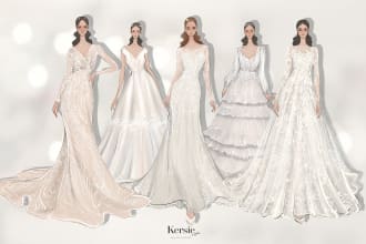 draw a wedding fashion illustration