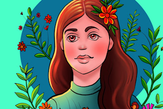 draw you a beautiful disney cartoon portrait