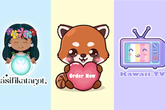 design cute cartoon logo, mascot or character for your brand