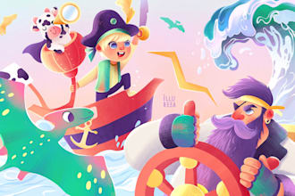 draw childrens story book illustrations and covers