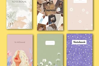 design covers for journal, digital planner or notebook with 3d mockup
