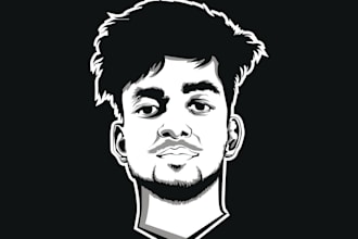 draw minimalist vector cartoon portrait avatar in 12h