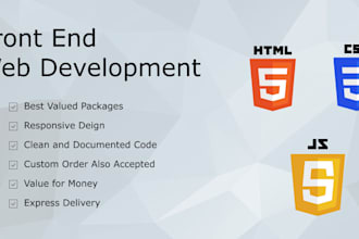 do front end web development using HTML,CSS and javascript