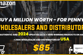 provide 2500 wholesale suppliers and distributors in USA for amazon sellers