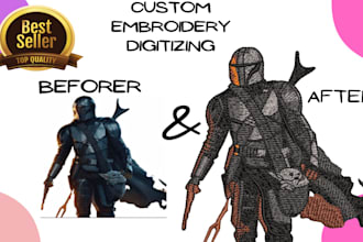 so unique embroidery digitizing in pes dst etc in 1 hour