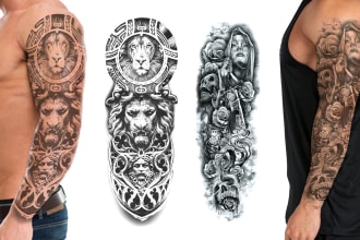 do custom tattoo sleeve, minimalist tattoo, geometric tattoo