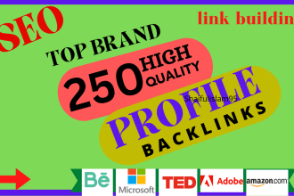 create 250 high authority social media profile, SEO profile backlinks
