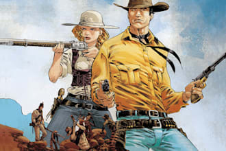 design comic book illustration or comic book
