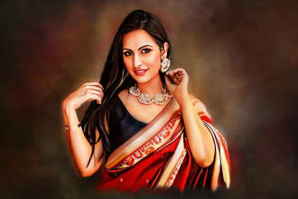 draw realistic digital oil paint from your picture
