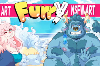 draw furry art, fursona and anthro characters in sfw or nsfw
