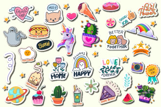 design unique sticker die cut badge banner decals and label