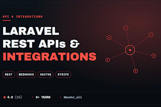 build rest API, webhook or api integrations using PHP laravel