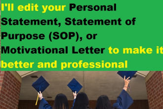 edit and improve your personal statement, or sop