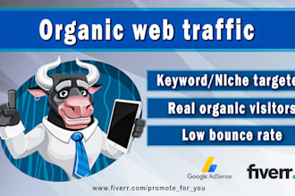 send keyword targeted organic web traffic from 3 major search engines