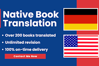 do a professional book translation from english to german