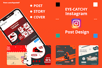 create instagram posts design and template for your brand