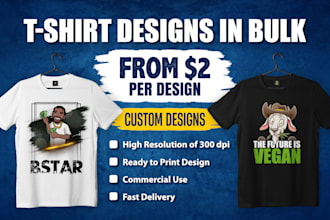 do bulk t shirt designs for amazon printful and teespring