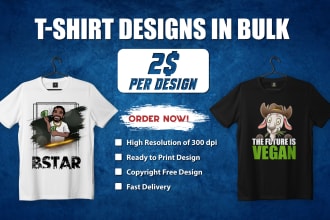 do bulk t shirt designs for amazon printful and teespring