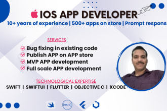 do ios app development with swift, xcode, flutter, react native etc