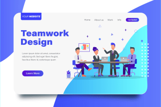 design flat illustration for your web landing page and app in 1 day