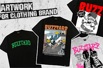 made design artwork for clothing brand and tshirt design