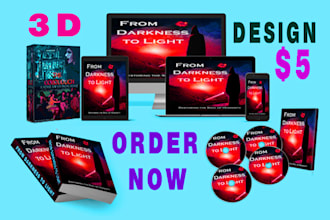 design a 3d mockup ebook, dvd, box, ecover for your products