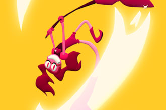 3d illustrate a character in a simple background