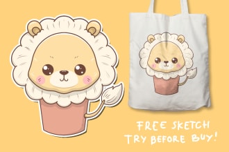 create cute, character, cartoon, animal, mascot, illustration, vector, logo