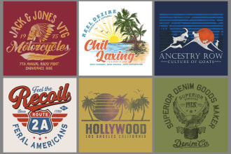vintage retro logo and t shirt design