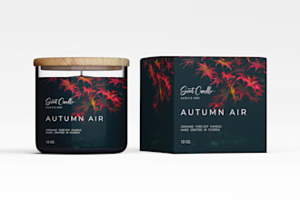make brand candle label design, perfume label or cosmetic label with packaging