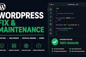fix wordpress errors, website bugs and dns issues fast