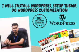 install wordpress theme customization, demo import and full website design
